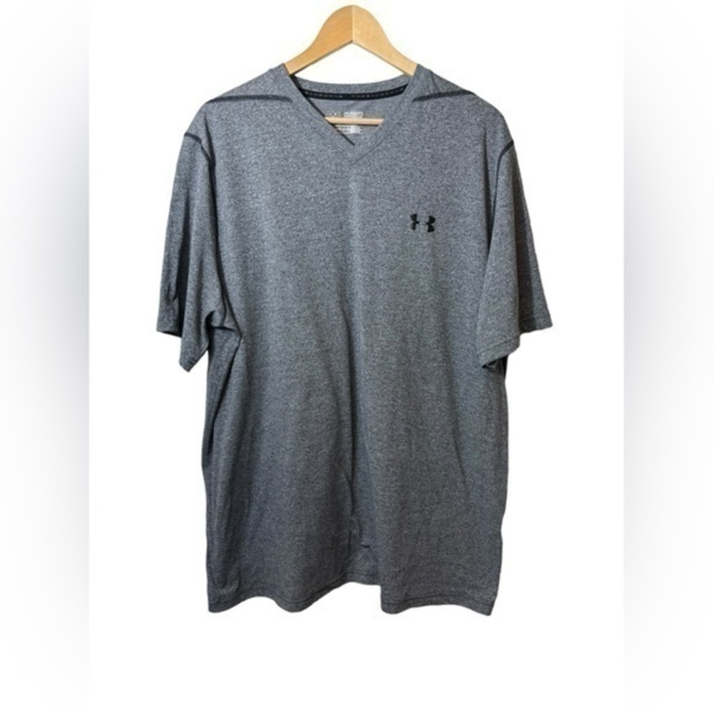 Under Armour Men's Gray Short-Sleeve V-Neck Performance Tee